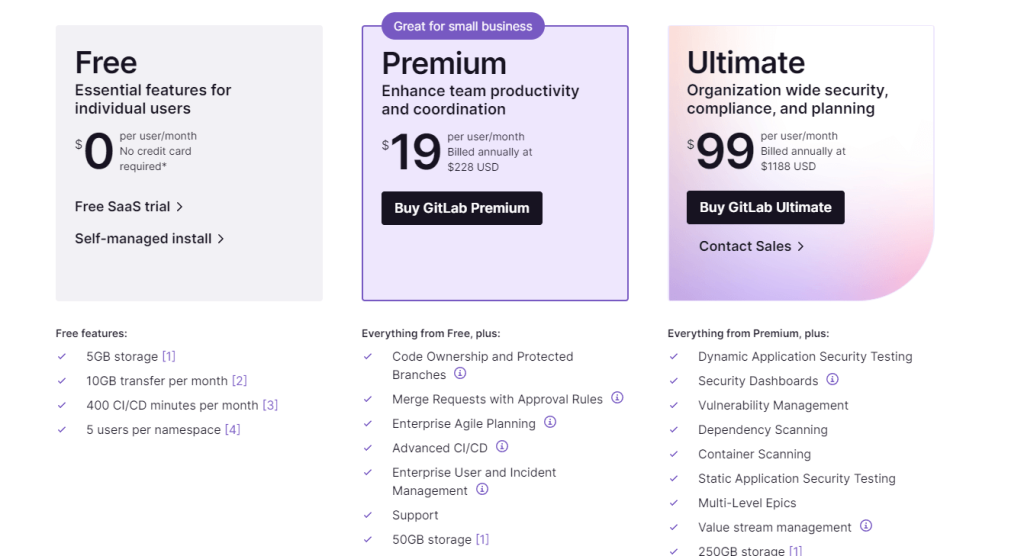 gitlab pricing