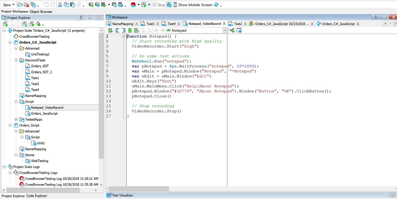 Management of test cases With SmartBear