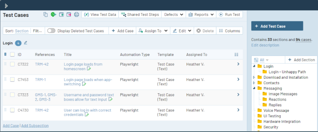 TestRail key feature