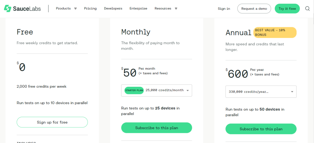 saucelab-pricing