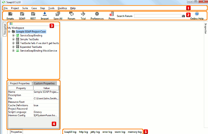 soupui graphical interface