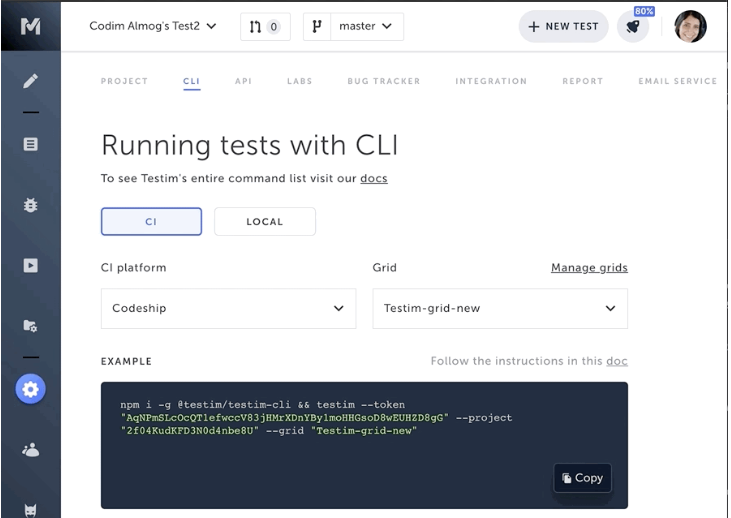 testim integrations