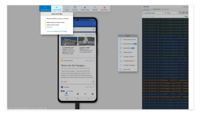 Browerstak Live testing 16
