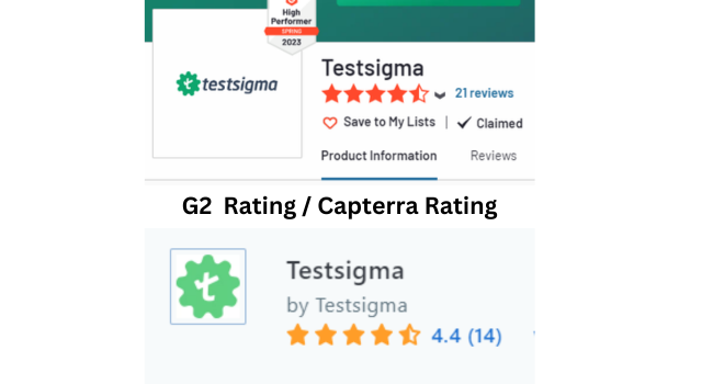 testsigma capterra g2 rating
