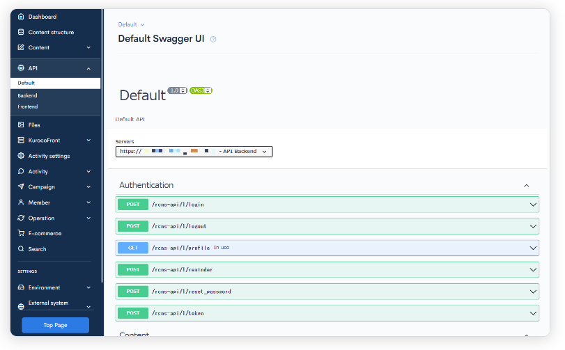 Swagger UI dashboard 17
