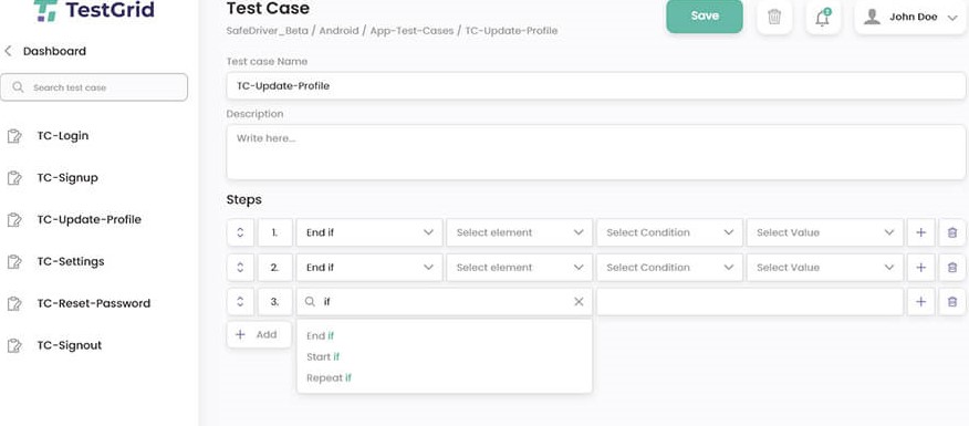 TestGrid dashboard