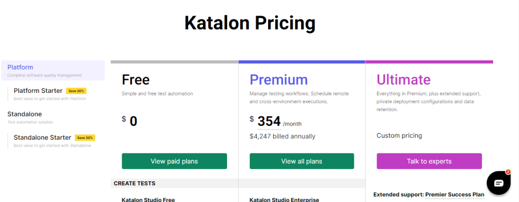 katalon pricing