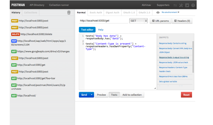 postman API testing