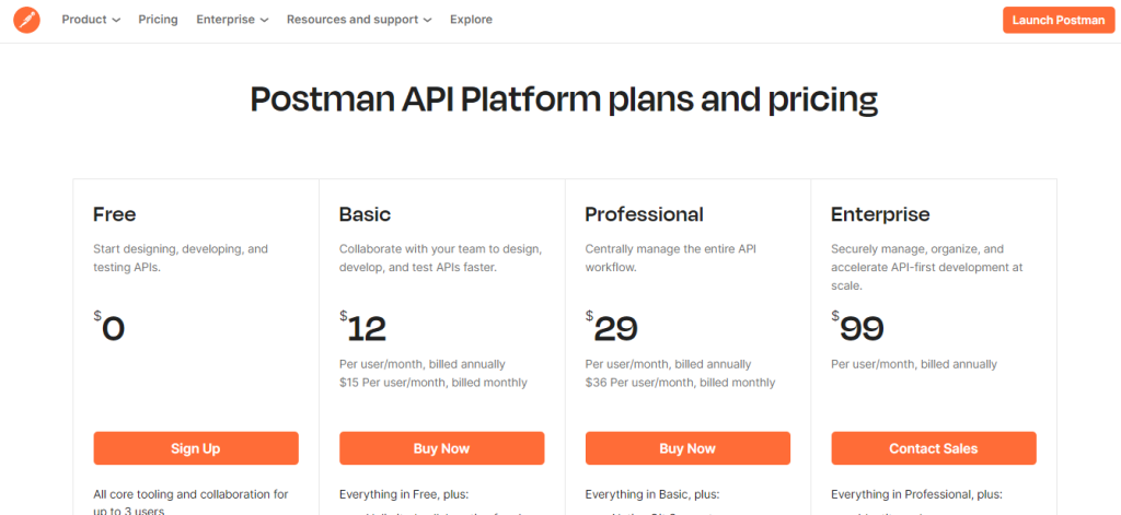 postman pricing