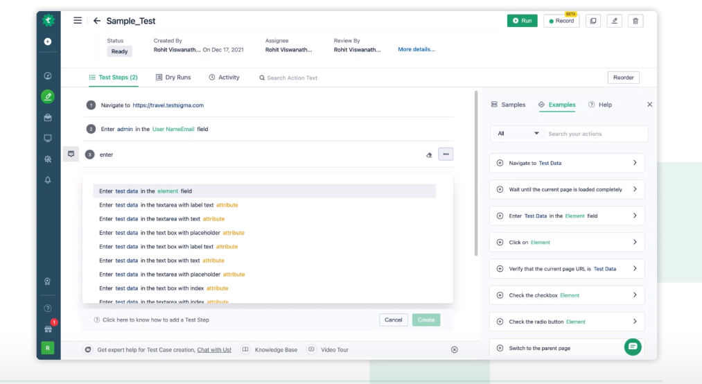 testsigma Automation Test 16