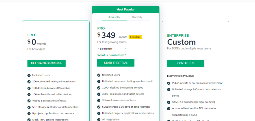 testsigma pricing