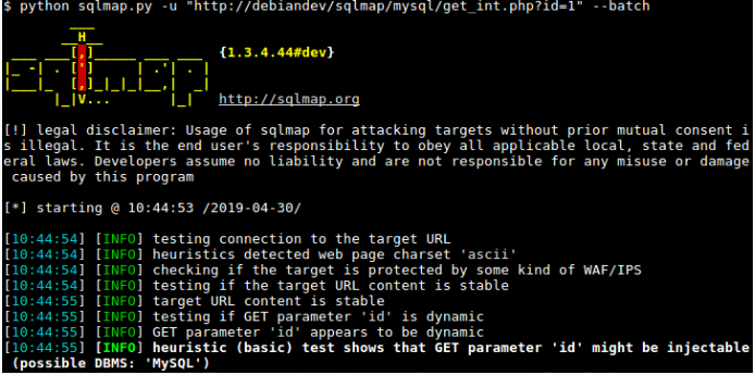 SQLmap dash board