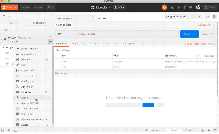 postman dashboard