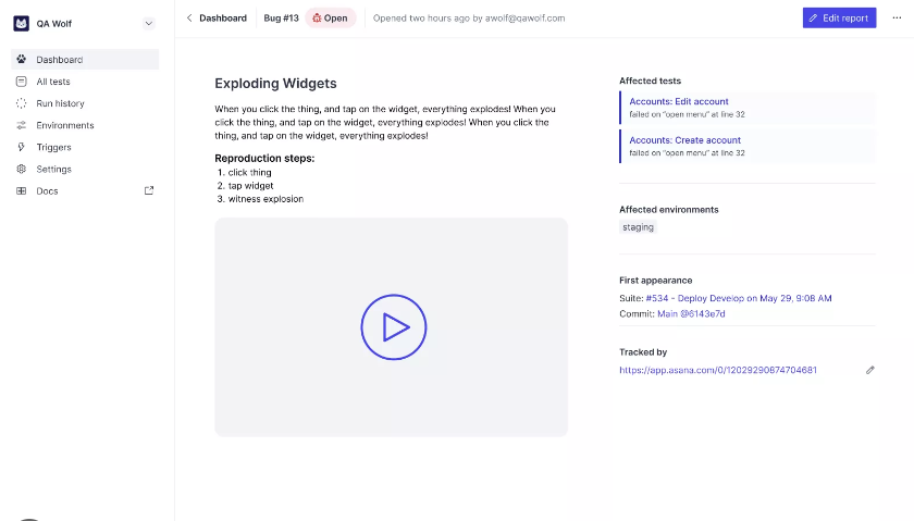 QA Wolf Integration