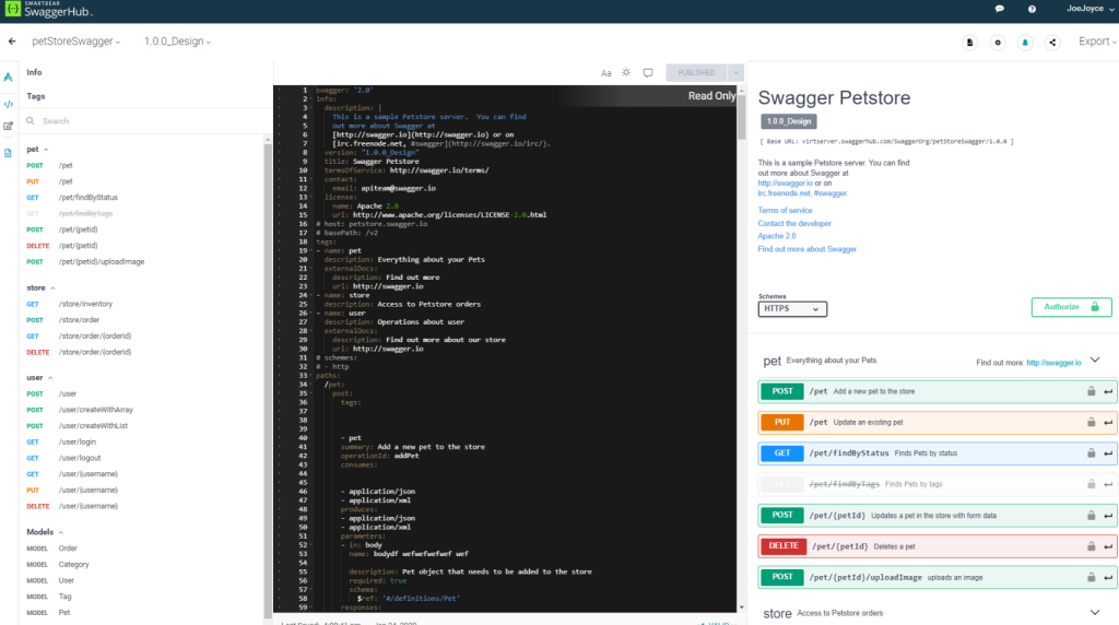 SwaggerHub dashboard