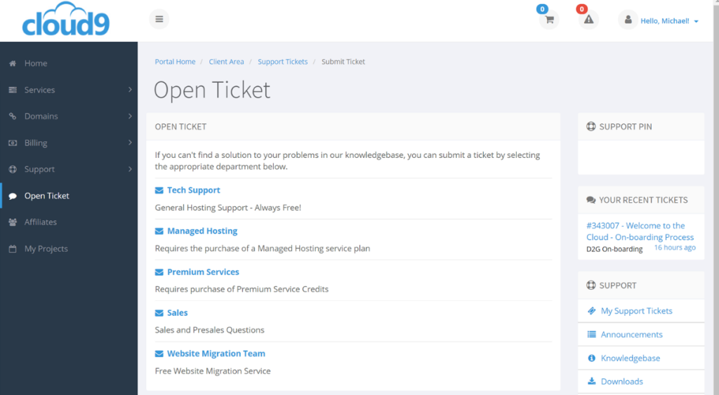 cloud 9 dashboard
