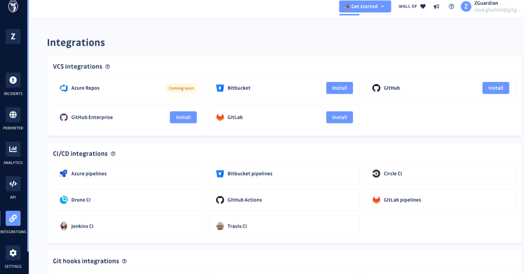 gitguardian integrations
