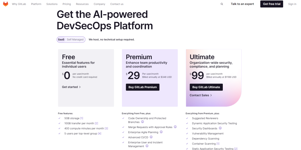gitlab pricing