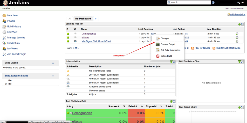 jenkins dashboard