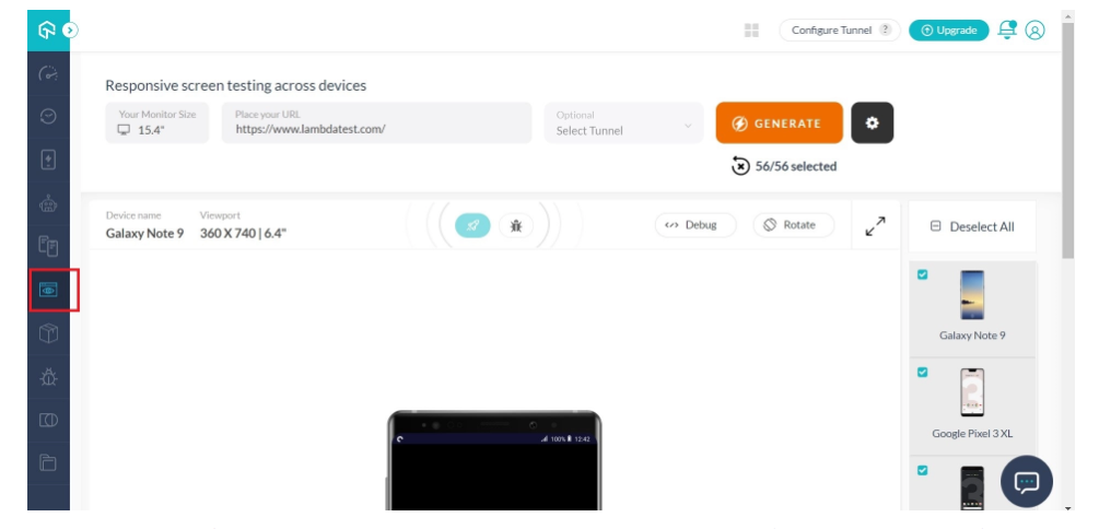 lambdatest Responsive Testing