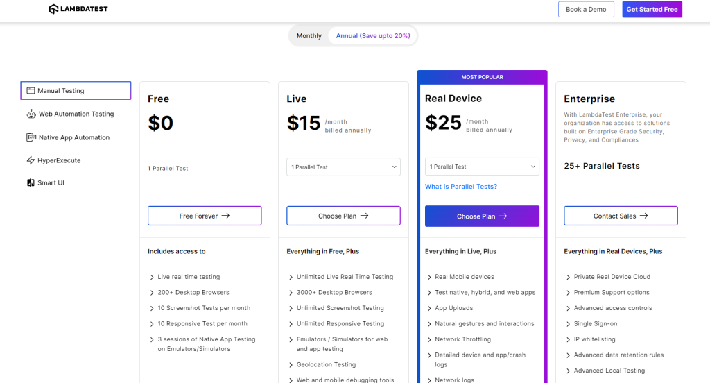 lambdatest pricing