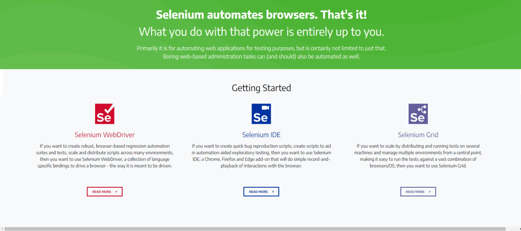 selenium dashboard