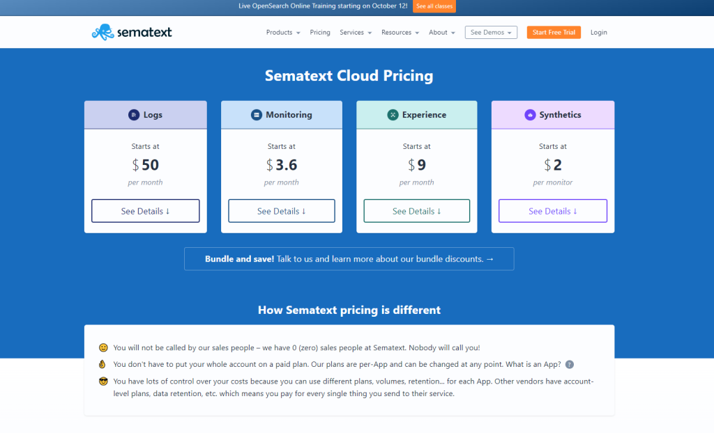 sematext pricing